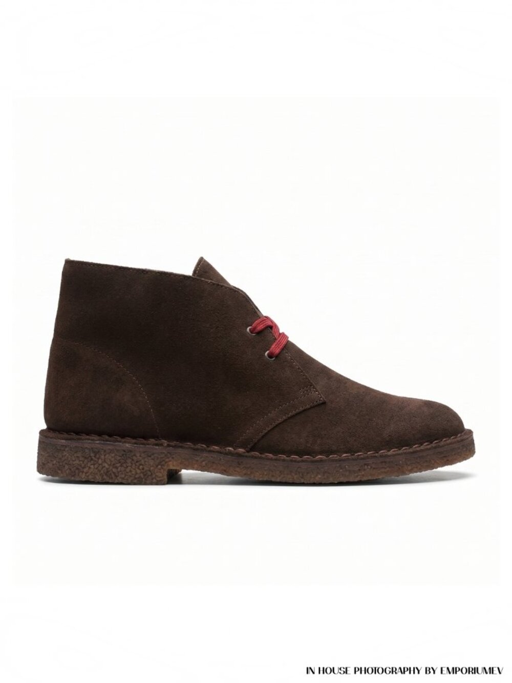 NIB Perlamoda Brown Men's Desert Ankle Boots Suede Leather Lace up Size 8 US